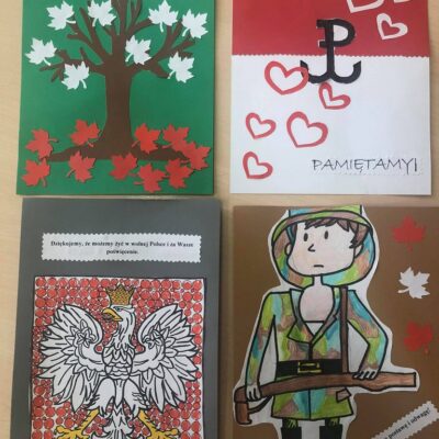 Kartki stworzone przez dzieci.