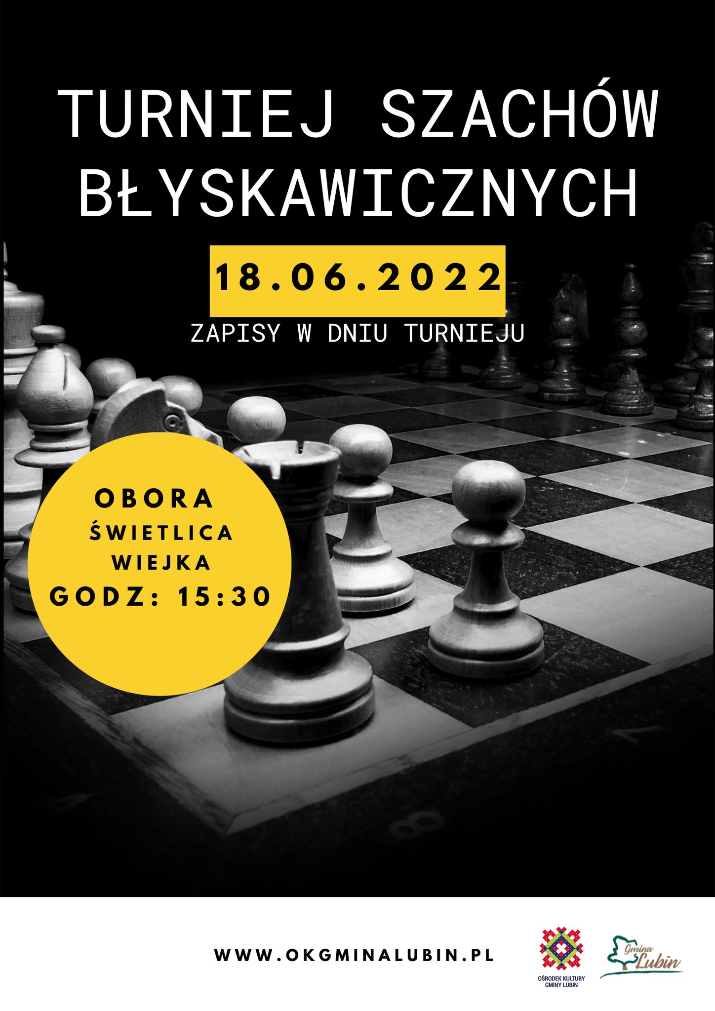 Plakat - Turniej szachów błyskawicznych