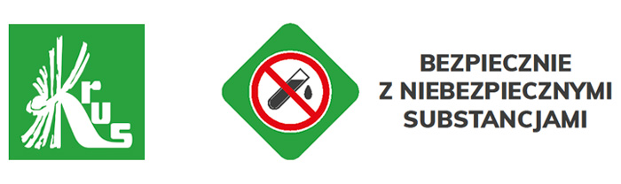 Logo KRUS "Bezpiecznie z niebezpiecznymi substancjami"