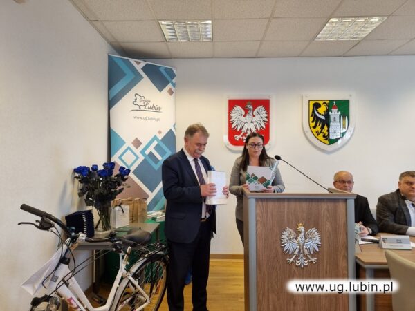 Uroczysta sesja Rady Gminy Lubin z wręczeniami nagród