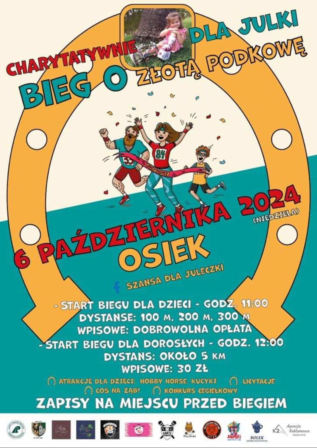 Charytatywny festyn dla Julki w Osieku - plakat informacyjny