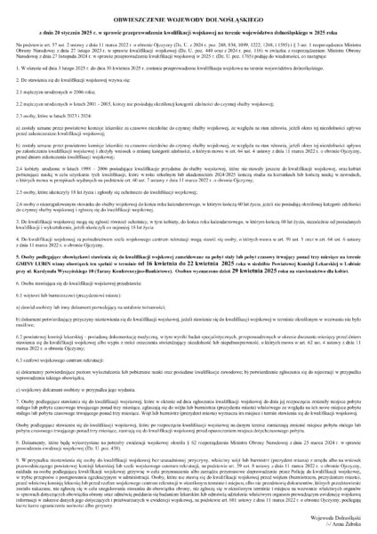 Kwalifikacja wojskowa 2025