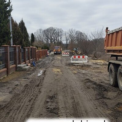 Nowa droga w Chróstniku - prace budowlane