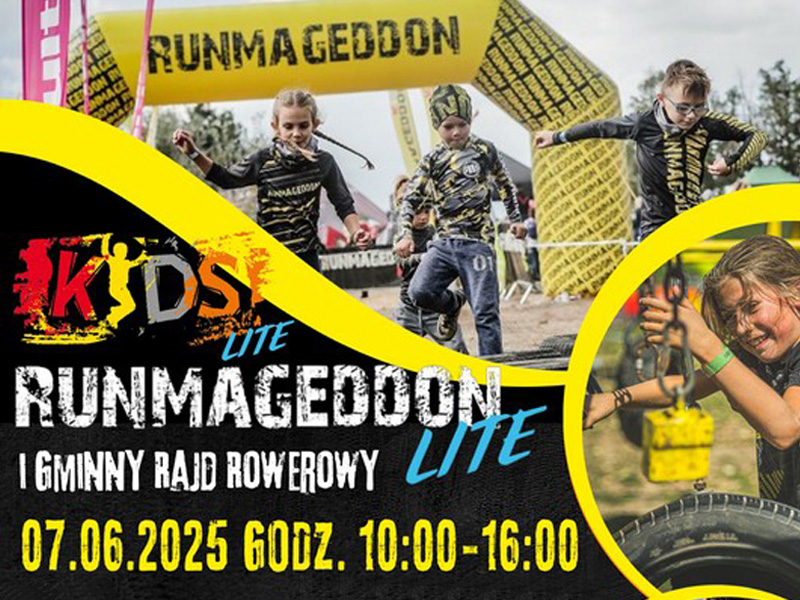 Runmageddon i gminny rajd rowerowy - plakat informacyjny