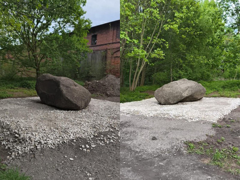 Zabytkowy głaz z szybu "Bolesław" w Księginicach