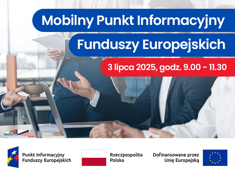 Mobilny Punkt Informacyjny Funduszy Unijnych w Lubinie - plakat informacyjny.