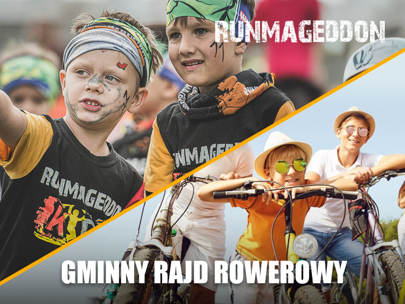 Gminny Rajd Rowerowy oraz Runmageddon Lite & Kids w Lubinie. Dzieci podczas wydarzeń sporotwych.