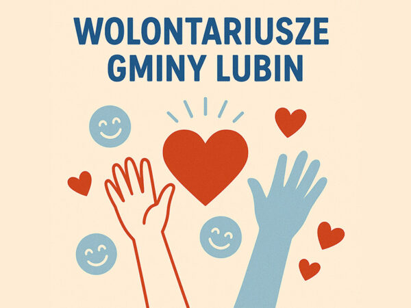 Wolontariusze gminy Lubin - plakat informacyjny