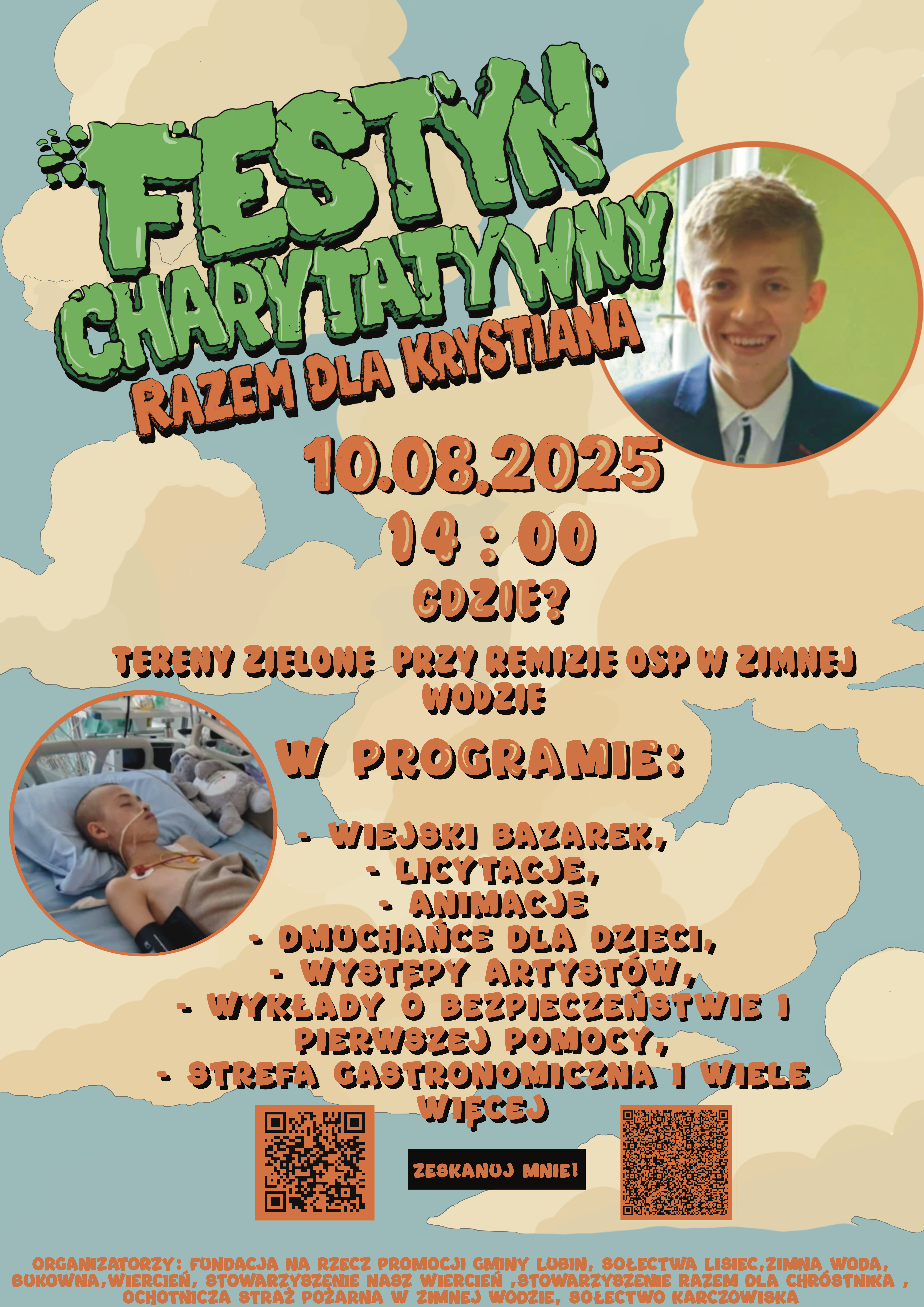 Festyn charytatywny – Razem dla Krystiana - plakat informacyjny