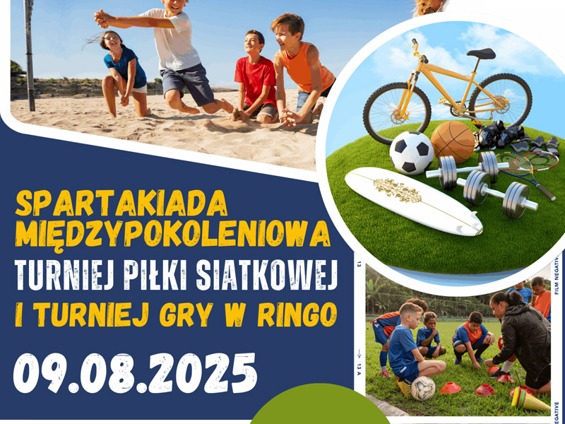 Spartakiada Międzypokoleniowa 2025 - plakat informacyjny.