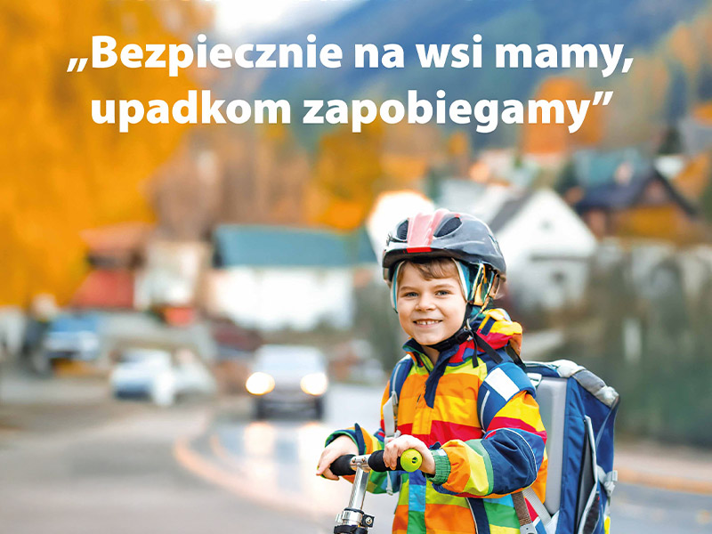Bezpiecznie na wsi mamy – upadkom zapobiegamy - kurs e-learningowy - plakat informacyjny.
