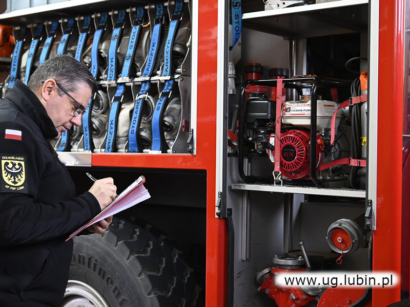Przeglądów sprzętu i pojazdów w jednostkach Ochotniczych Straży Pożarnych Gminy Lubin