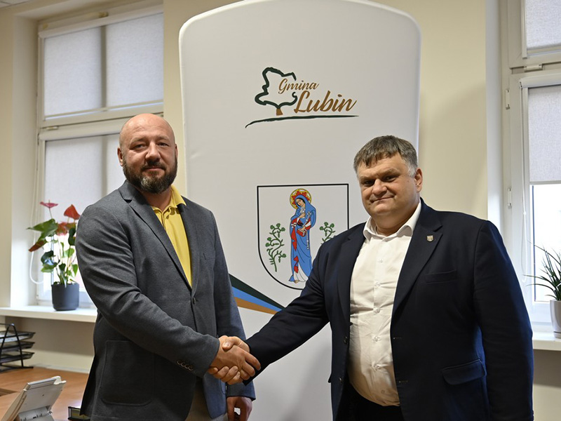 Spotkanie wójta gminy Lubin Norberta Grabowskiego z Tomaszem Nimczykiem