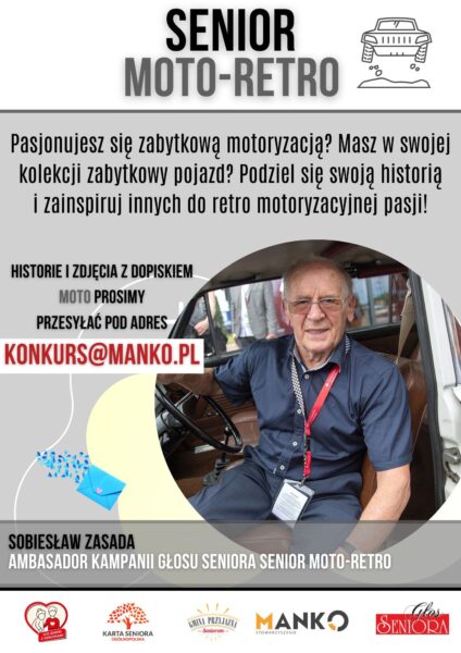 Plakat o konkursie dla seniorów.