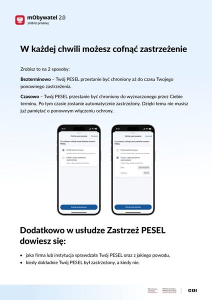 Grafika Zastrzeż numer PESEL